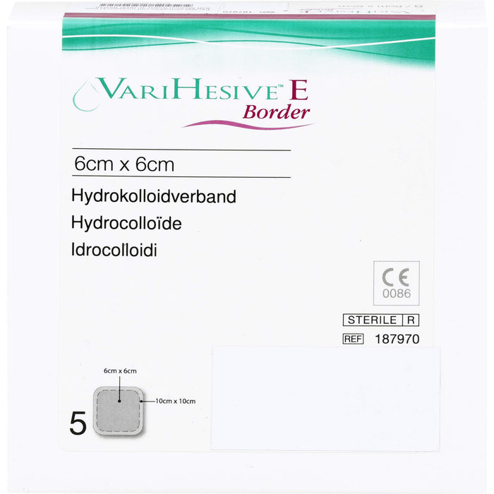 VARIHESIVE E Border 6 cm X 6 cm Hydrokolloidverband, 5 pcs. Compresses