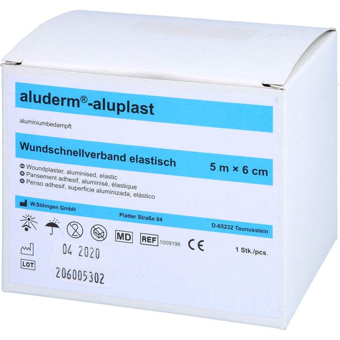 Aluderm Aluplast Wundverb Pflast elast 5mx6cm, 1 St. Pflaster