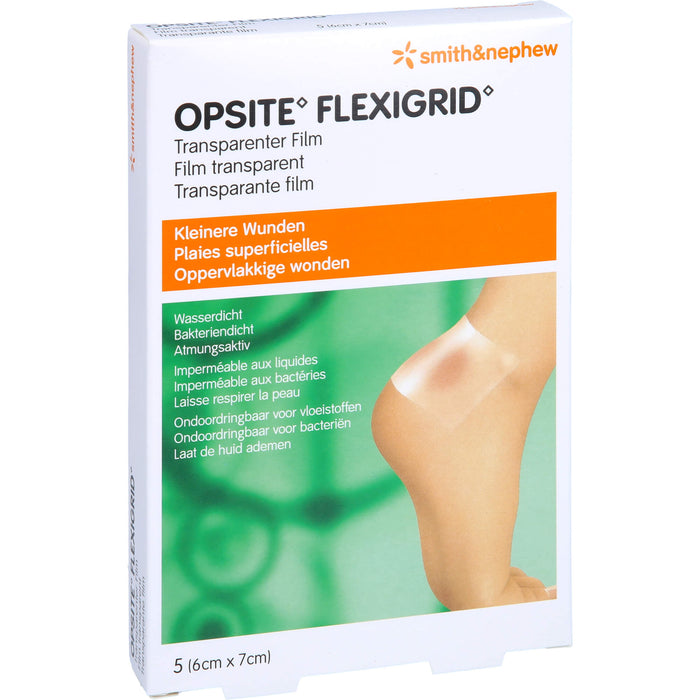 OpSite Flexigrid 6x7cm transp. wasserd. Verb. ster, 5 St FOL