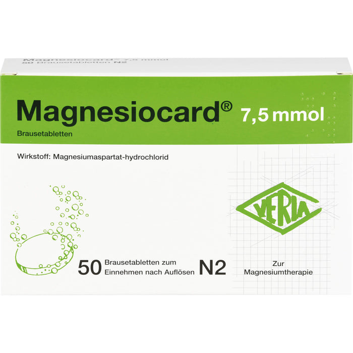 VERLA Magnesiocard 7,5 mmol Brausetabletten, 50 pcs. Effervescent tablets