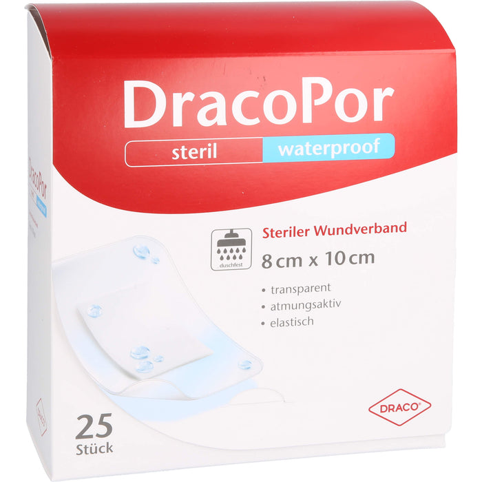 DracoPor waterproof 8 cm x 10 cm steriler Wundverband, 25 St. Wundauflagen