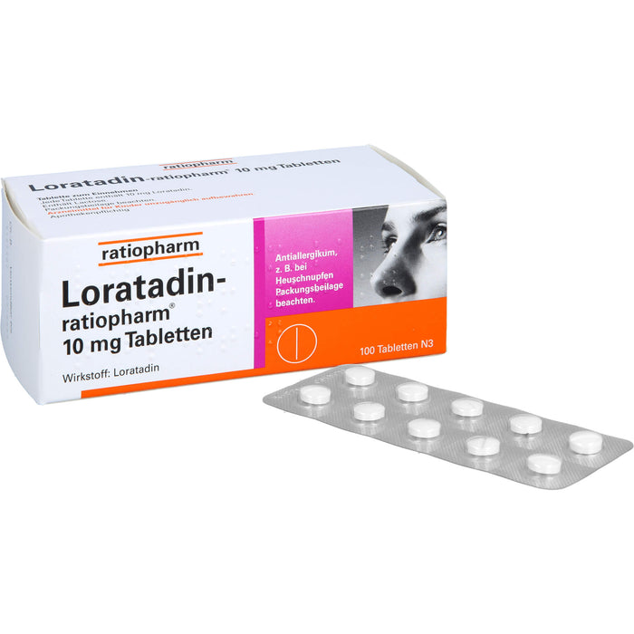 Loratadin-ratiopharm 10 mg Tabletten bei Allergien, 100 pc Tablettes