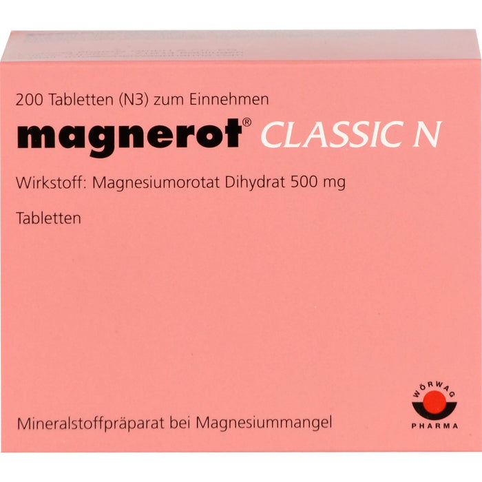 magnerot Classic N Tabletten bei Magnesiummangel, 200 pcs. Tablets