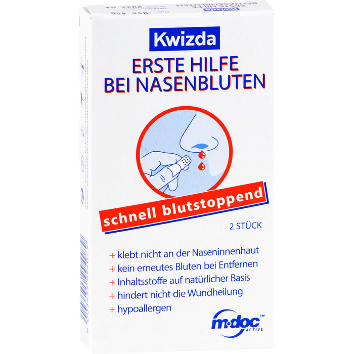 Kwizda Erste Hilfe bei Nasenbluten Nasenstöpsel, 2 pcs. Tamponades