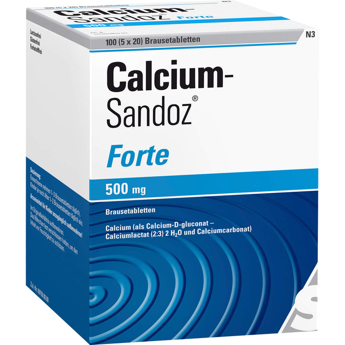 Calcium-Sandoz forte 500 mg Brausetabletten, 100 pc Tablettes