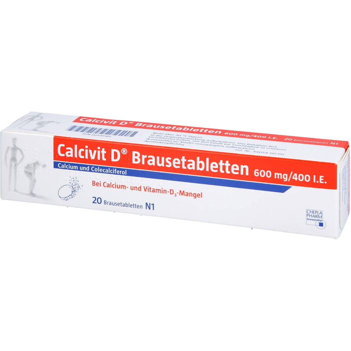 Calcivit D Brausetabletten 600 mg/400 I.E., 20 pc Tablettes