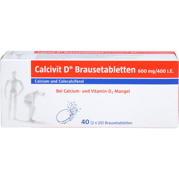 Calcivit D Brausetabletten 600 mg/400 I.E., 40 pcs. Tablets