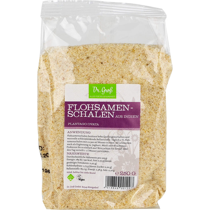 Dr. Groß Flohsamenschalen aus Indien, 250 g Schalen