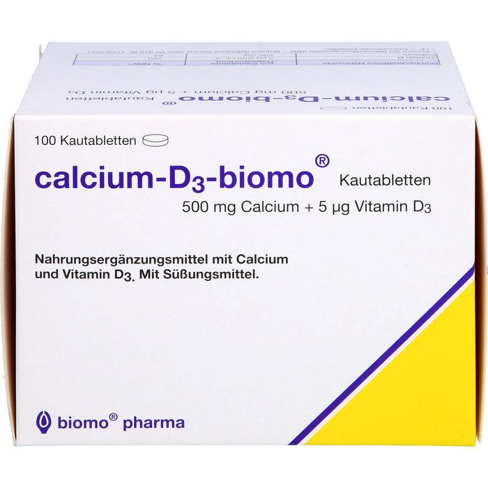 Calcium-D3-biomo Kautabletten 500+D, 100 St. Tabletten