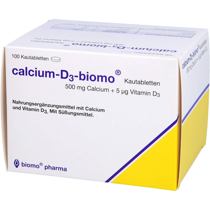 Calcium-D3-biomo Kautabletten 500+D, 100 St. Tabletten