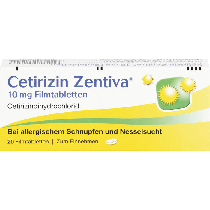 Cetirizin Zentiva 10 mg Filmtabletten, 20 pc Tablettes