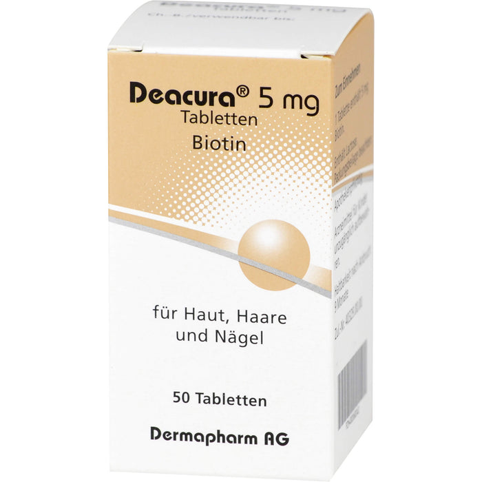 DEACURA 5 mg Tabletten für Haut, Haare und Nägel, 50 St. Tabletten