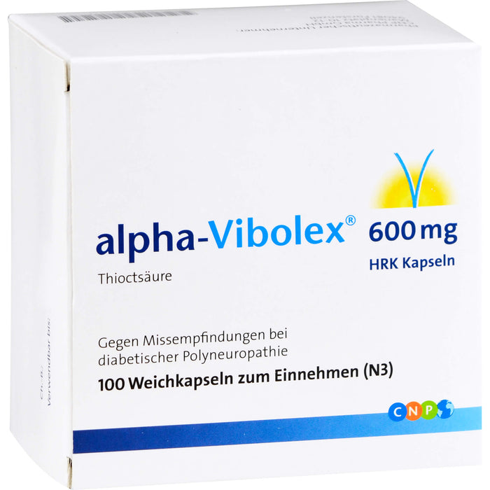 alpha-Vibolex 600 mg HRK Kapseln gegen MIssempfindungen bei diabetischer Polyneuropathie, 100 pc Capsules