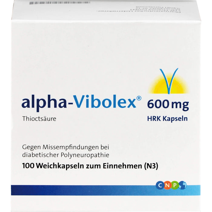 alpha-Vibolex 600 mg HRK Kapseln gegen MIssempfindungen bei diabetischer Polyneuropathie, 100 St. Kapseln