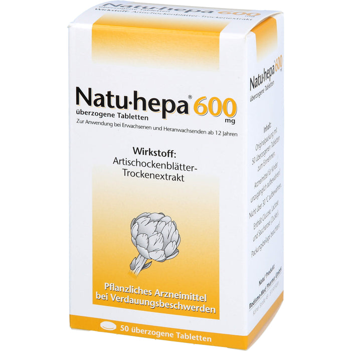 Natu-hepa 600 mg Tabletten bei Verdauungsbeschwerden, 50 St. Tabletten