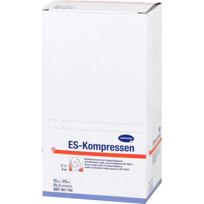 ES-KOMPRESSEN steril 10x20cm 8f, 25X2 St KOM