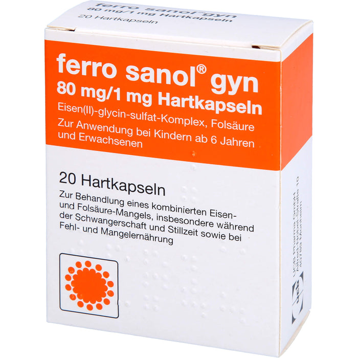 ferro sanol gyn Kapseln bei Eisen- und Folsäuremangel, 20 pc Capsules