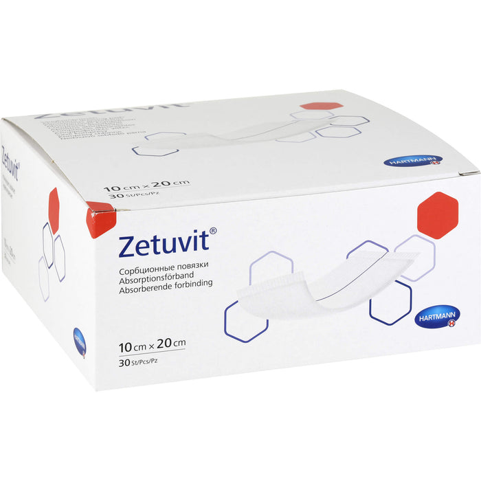 ZETUVIT Saugkompresse unsteril 10x20cm CPC, 30 St KOM