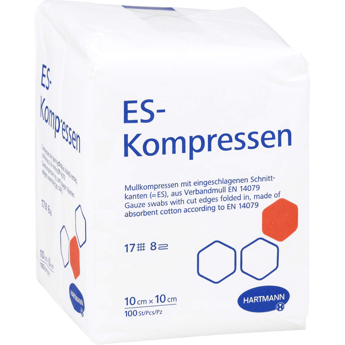 ES-KOMPRESSEN unsteril 10x10cm 8f, 100 St KOM