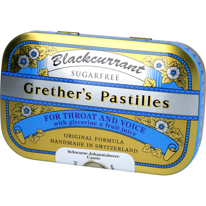 Grether's Pastilles Blackcurrant zuckerfrei, 60 g Pastillen