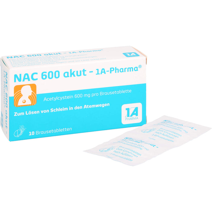 NAC 600 akut - 1 A Pharma, 10 pc Tablettes