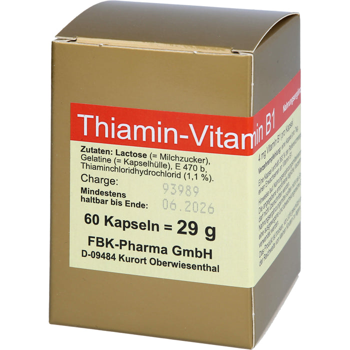 Thiamin Kapseln-Vitamin B1, 60 St KAP