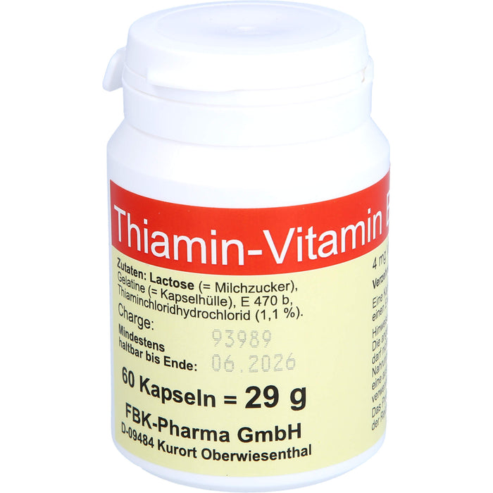 Thiamin Kapseln-Vitamin B1, 60 St KAP