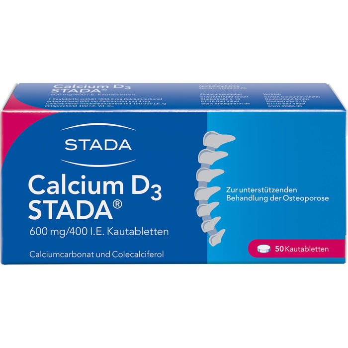 STADA Calcium D3 600 mg/400 I.E. Kautabletten, 50 pcs. Tablets