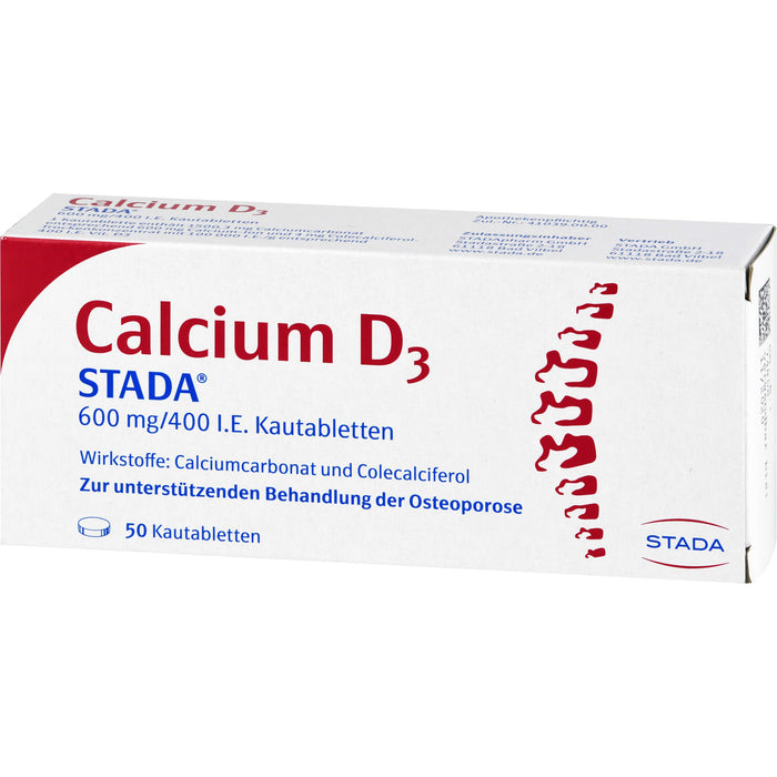 STADA Calcium D3 600 mg/400 I.E. Kautabletten, 50 St. Tabletten