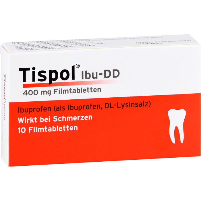 Tispol Ibu-DD Tabletten wirkt bei Schmerzen, 10 St. Tabletten