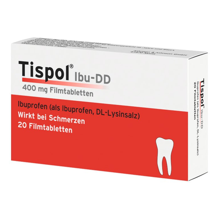 Tispol Ibu-DD Filmtabletten bei Schmerzen, 20 pcs. Tablets