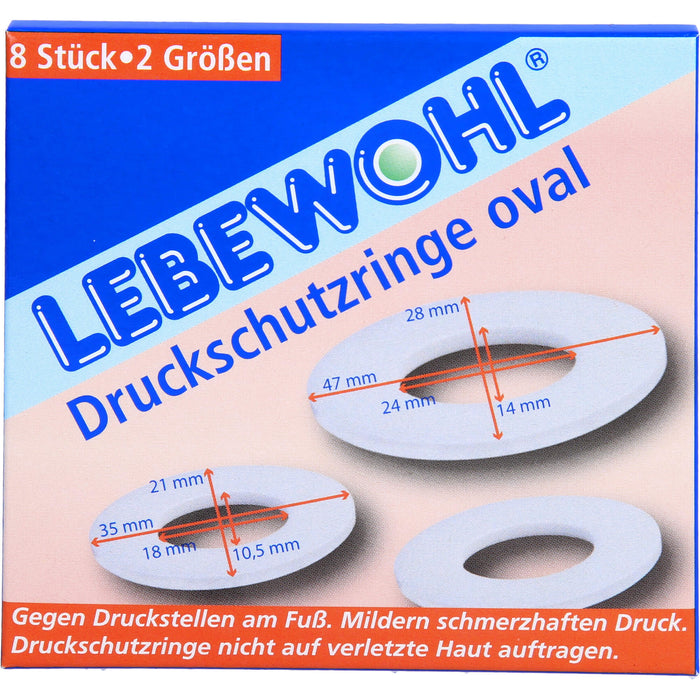 LEBEWOHL Druckschutzringe oval, 8 pc Pansement