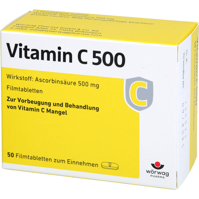 Vitamin C 500 Filmtabletten, 50 pcs. Tablets