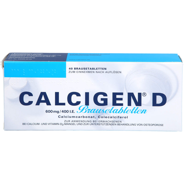 Calcigen D 600 mg/400 I.E. Brausetabletten, 40 St BTA