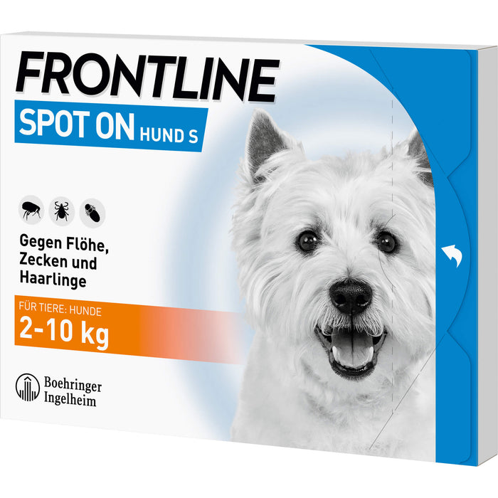 FRONTLINE Spot on Hund S Pipetten gegen Flöhe, Zecken und Haarlinge, 3 pc Ampoules