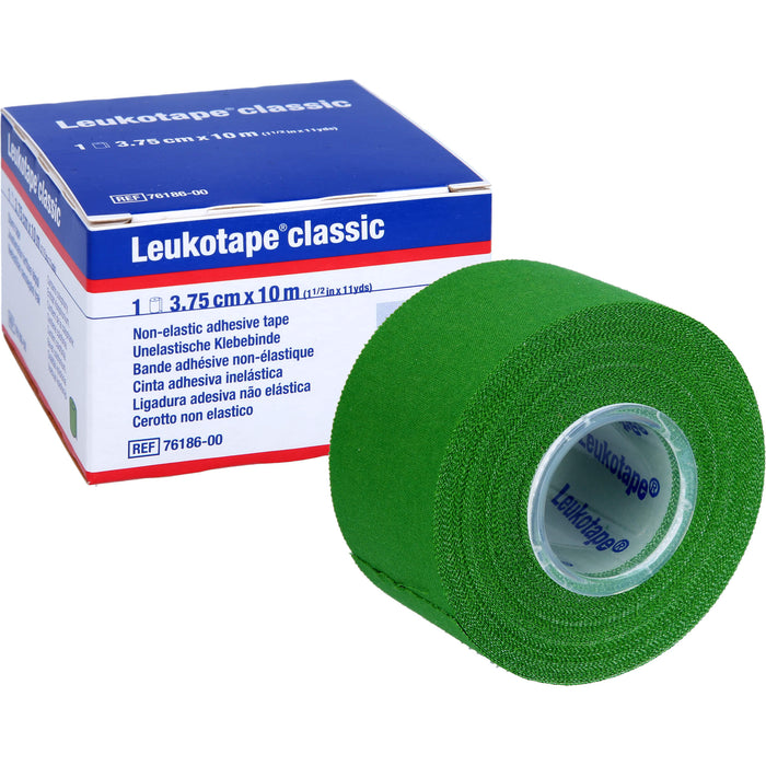 Leukotape classic 3,75 cm x 10 m grün unelastisches Tape, 1 St. Binde