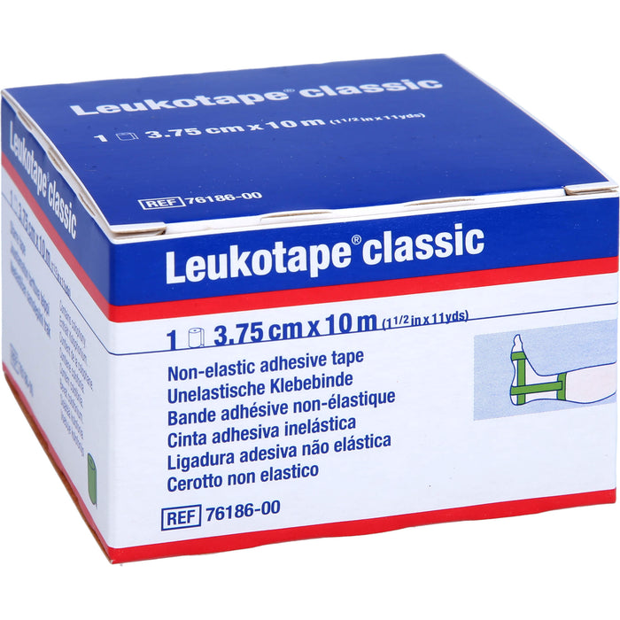 Leukotape classic 3,75 cm x 10 m grün unelastisches Tape, 1 St. Binde