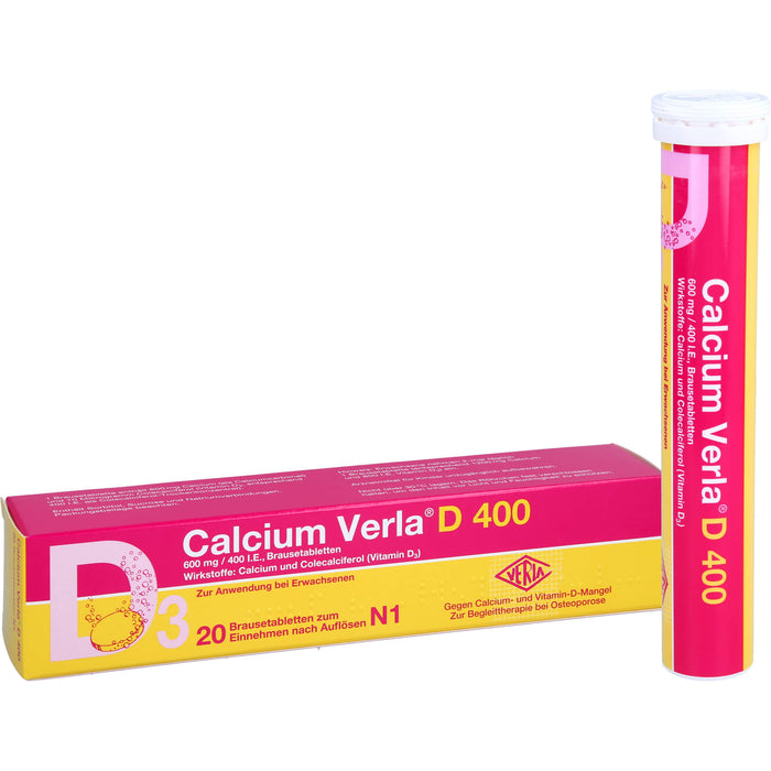 Calcium Verla D 400 Brausetabletten, 20 pc Comprimés effervescents