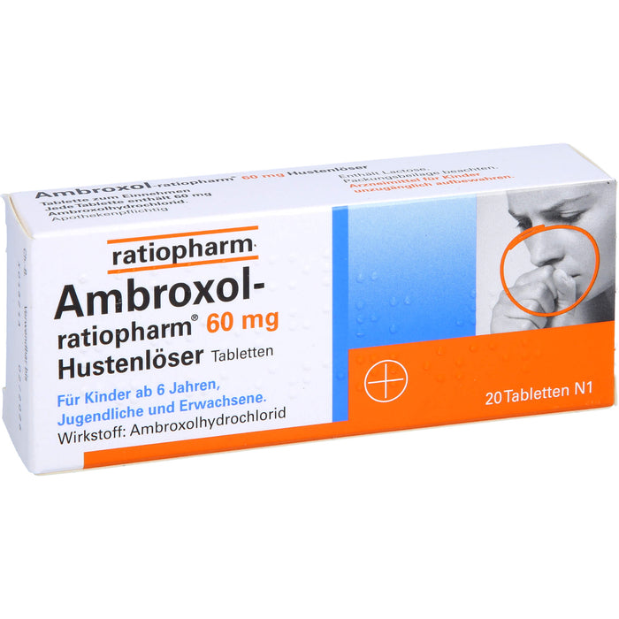 Ambroxol-ratiopharm 60 mg Hustenlöser Tabletten, 20 pc Tablettes