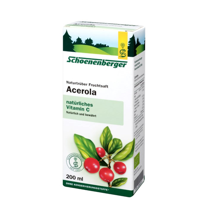 Schoenenberger Acerola mit natürlichem Vitamin C naturtrüber Fruchtsaft, 200 ml Solution