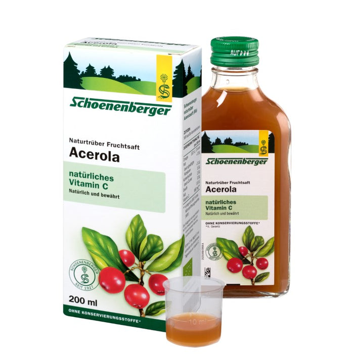 Schoenenberger Acerola mit natürlichem Vitamin C naturtrüber Fruchtsaft, 200 ml Solution