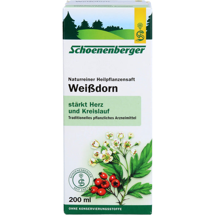 Schoenenberger naturreiner Heilpflanzensaft Weißdorn stärkt Herz und Kreislauf, 200 ml Solution