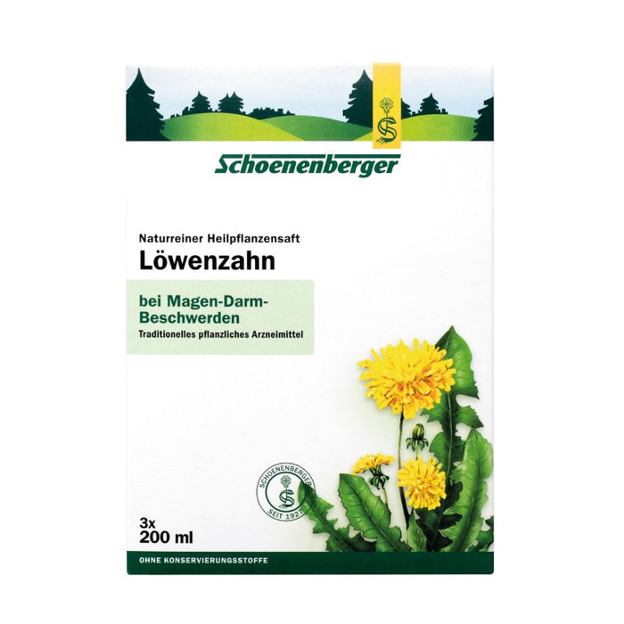 Schoenenberger Löwenzahn naturreiner Heilpflanzensaft, 600 ml Solution