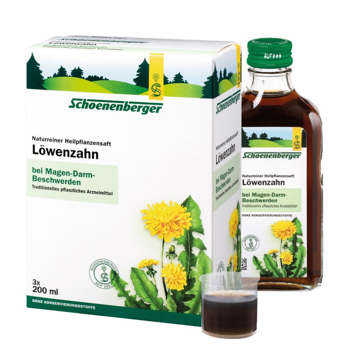 Schoenenberger Löwenzahn naturreiner Heilpflanzensaft, 600 ml Solution