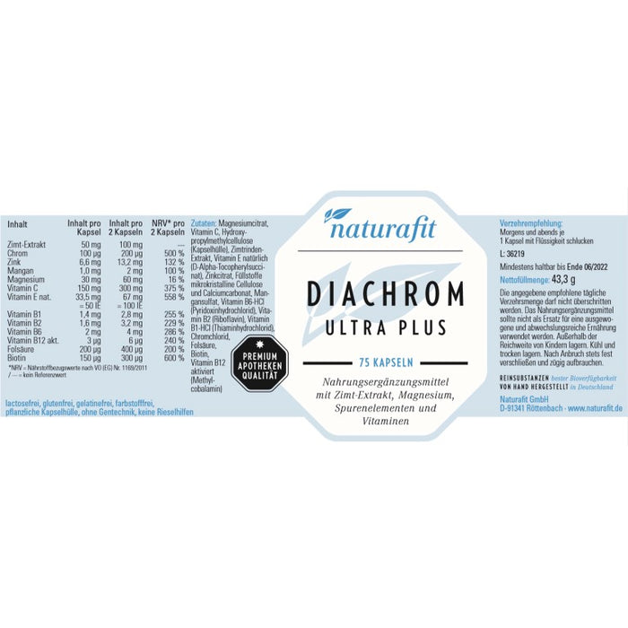 naturafit Diachrom Ultra Plus Kapseln, 75 pcs. Capsules