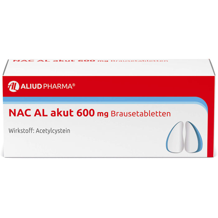 NAC AL akut 600 mg Brausetabletten zur Schleimlösung bei Atemwegserkrankungen, 20 pc Tablettes