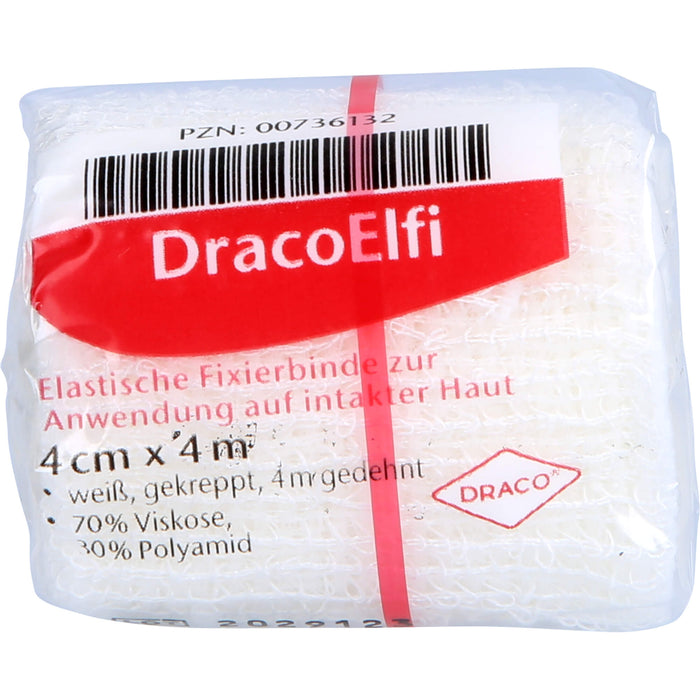 DracoElfi elastische Fixierbinde 4 cm x 4 m cellophaniert, 1 St. Binde