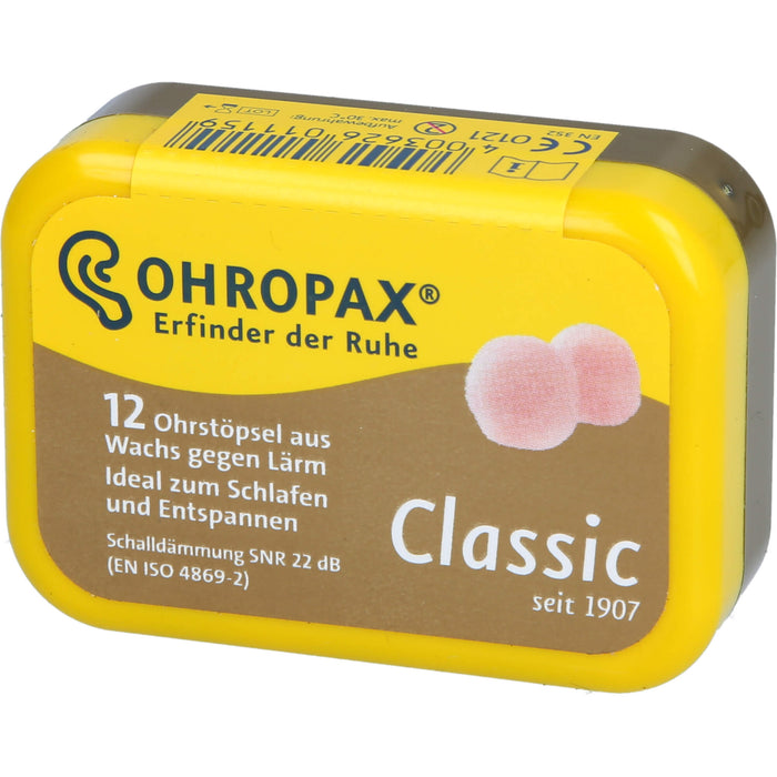 OHROPAX Classic Ohrstöpsel aus Wachs, 12 pcs. Earplugs