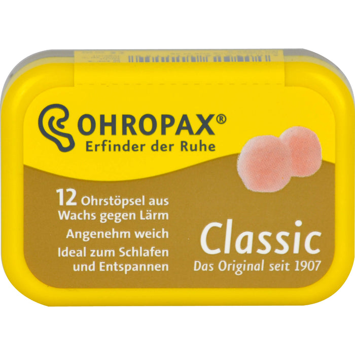 OHROPAX Classic Ohrstöpsel aus Wachs, 12 St. Ohrstöpsel