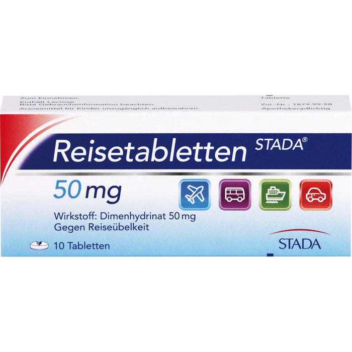 Reisetabletten STADA 50 mg Tabletten gegen Reiseübelkeit, 10 pcs. Tablets